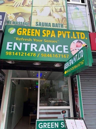 Green Spa Pokhara storefront entrance on Lakeside Street No. 14
