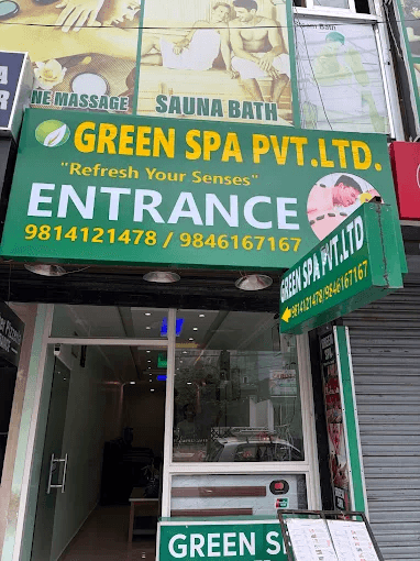 Green Spa Pokhara storefront on Lakeside Street No. 14
